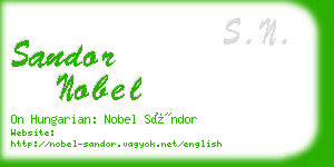 sandor nobel business card